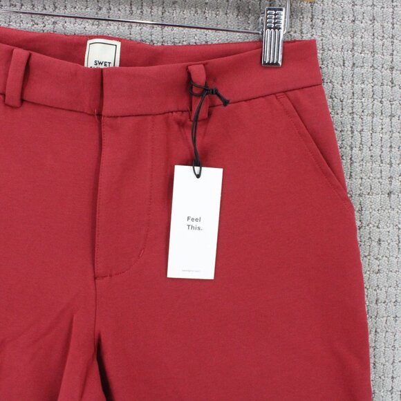 Swet Tailor Chino Shorts Mens Size 28 Red Solid Casual Soft Outdoor NWT - Picture 2 of 9
